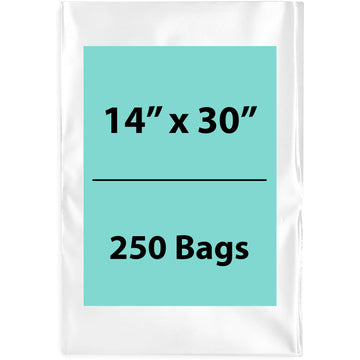 Clear poly bags Flat 14 inch (width) X 30 inch (Height) LDPE